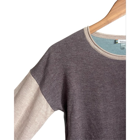 Smartwool Shadow Pine Colorblock Sweater Wool Blend Knit Crew Neck Pullover XS - Picture 4 of 7